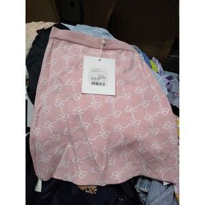 Rokh-Knit Skirt-Light Pink/White-MD